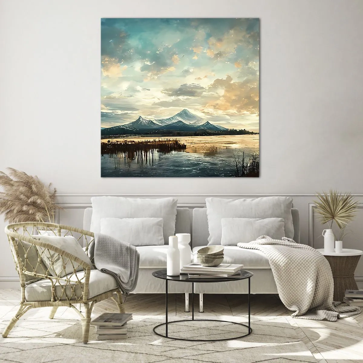 Glastavla - Bild på glas - Under himlens skydd - 40x40 cm