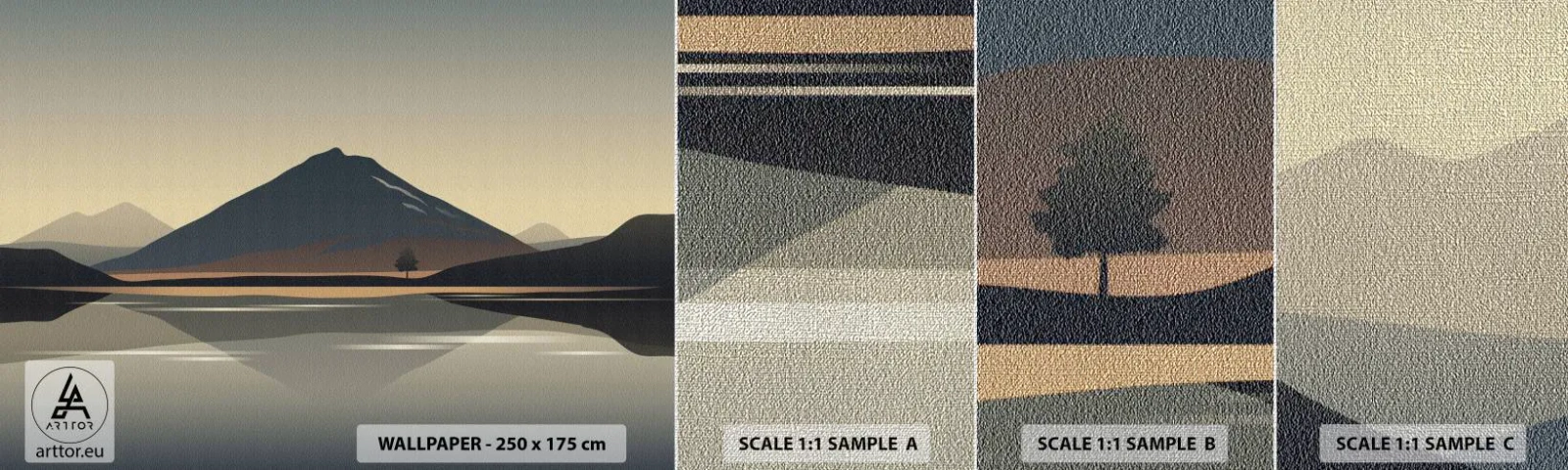 Provbit av fototapet Premium Canvas - Spegelbild - Isberg, Bit, Landskap - 100x30 cm