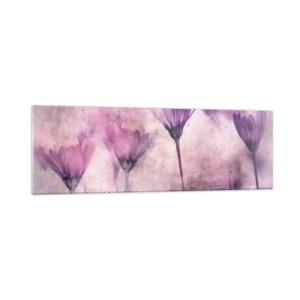 Glastavla - Bild på glas - Blommornas sömn - 160x50 cm