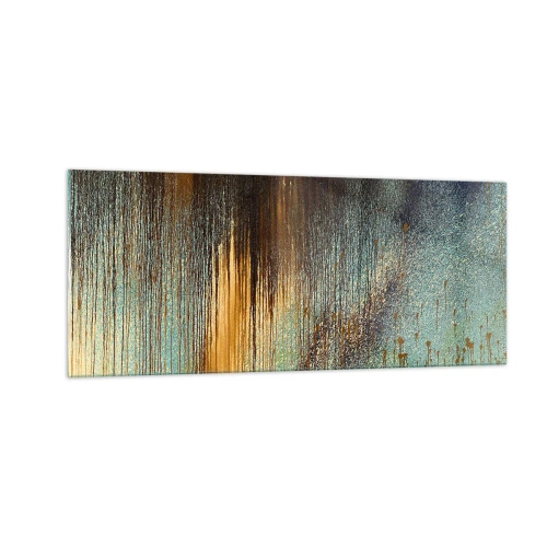 Glastavla - Bild på glas - En oavsiktlig färgglad komposition - 100x40 cm