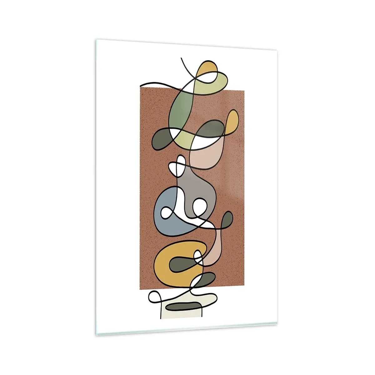 Glastavla - Bild på glas - En abstraktion värd att le åt - 80x120 cm