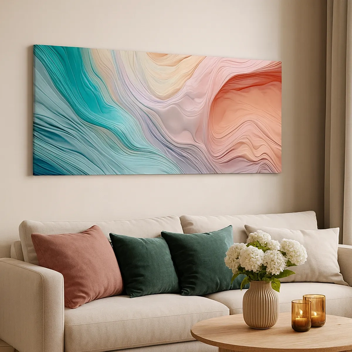 Canvastavla - Bild på duk - Regnbågsvåg - 30x30 cm