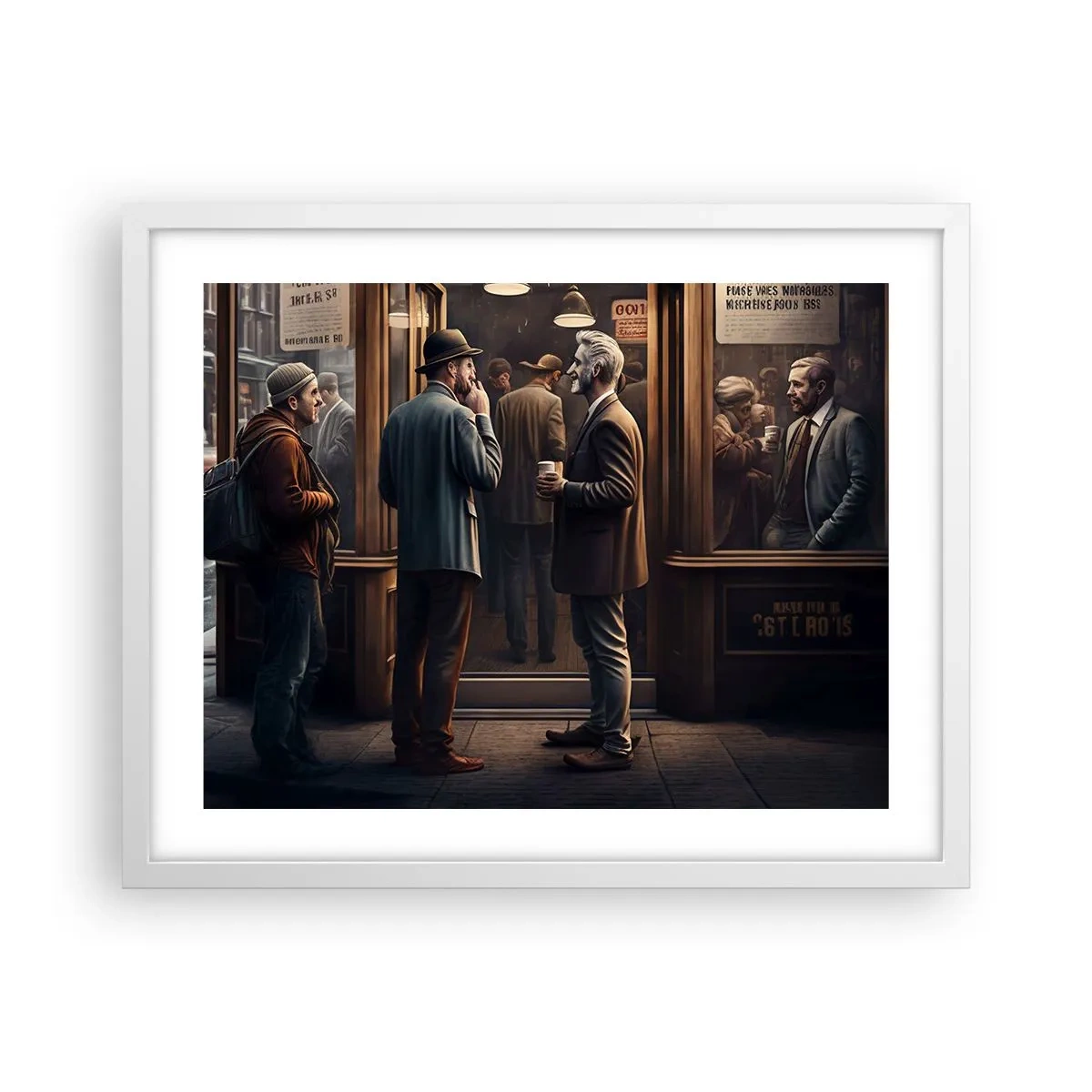 Affisch i vit ram - En bra stund på dagen - 50x40 cm