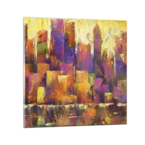 Glastavla - Bild på glas - Metropolis komposition - 40x40 cm