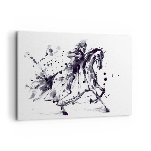 Canvastavla - Bild på duk - Svart riddare - 100x70 cm