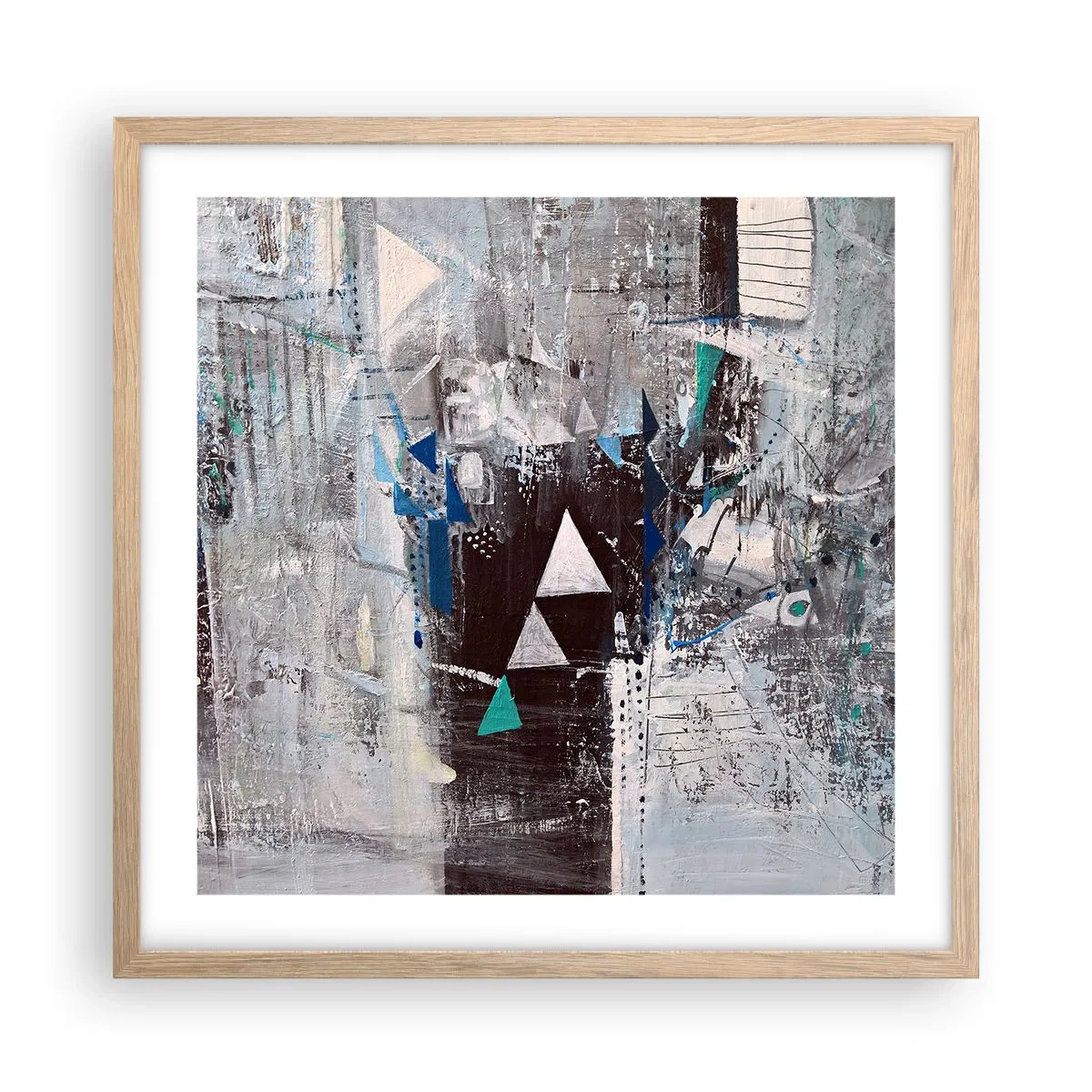 Affisch i ram av ljusek - Trianglarnas överordnade ordning - 50x50 cm