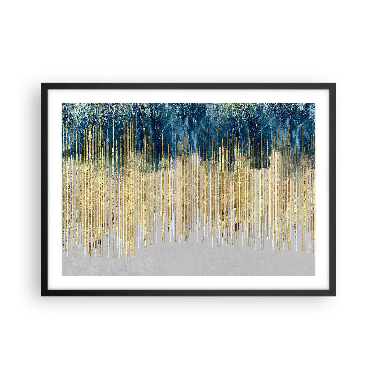 Affisch i svart ram - Förgylld gräns - 70x50 cm