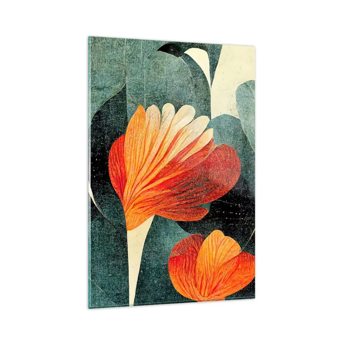 Glastavla - Bild på glas - Värmen i tropikerna och svalkan i grönskan - 80x120 cm