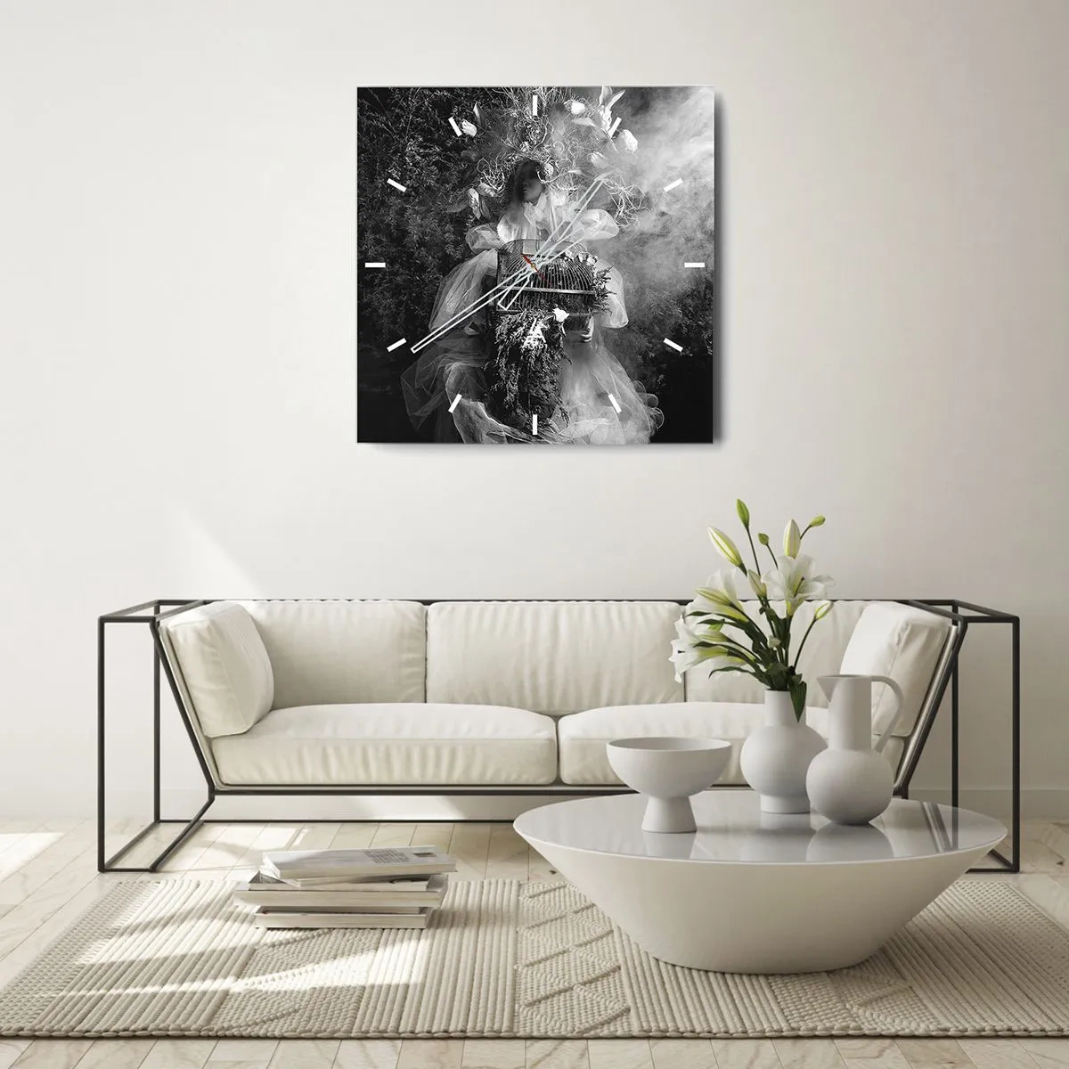 Väggklocka - Klocka på glas - Bara Moder - Natur - 40x40 cm