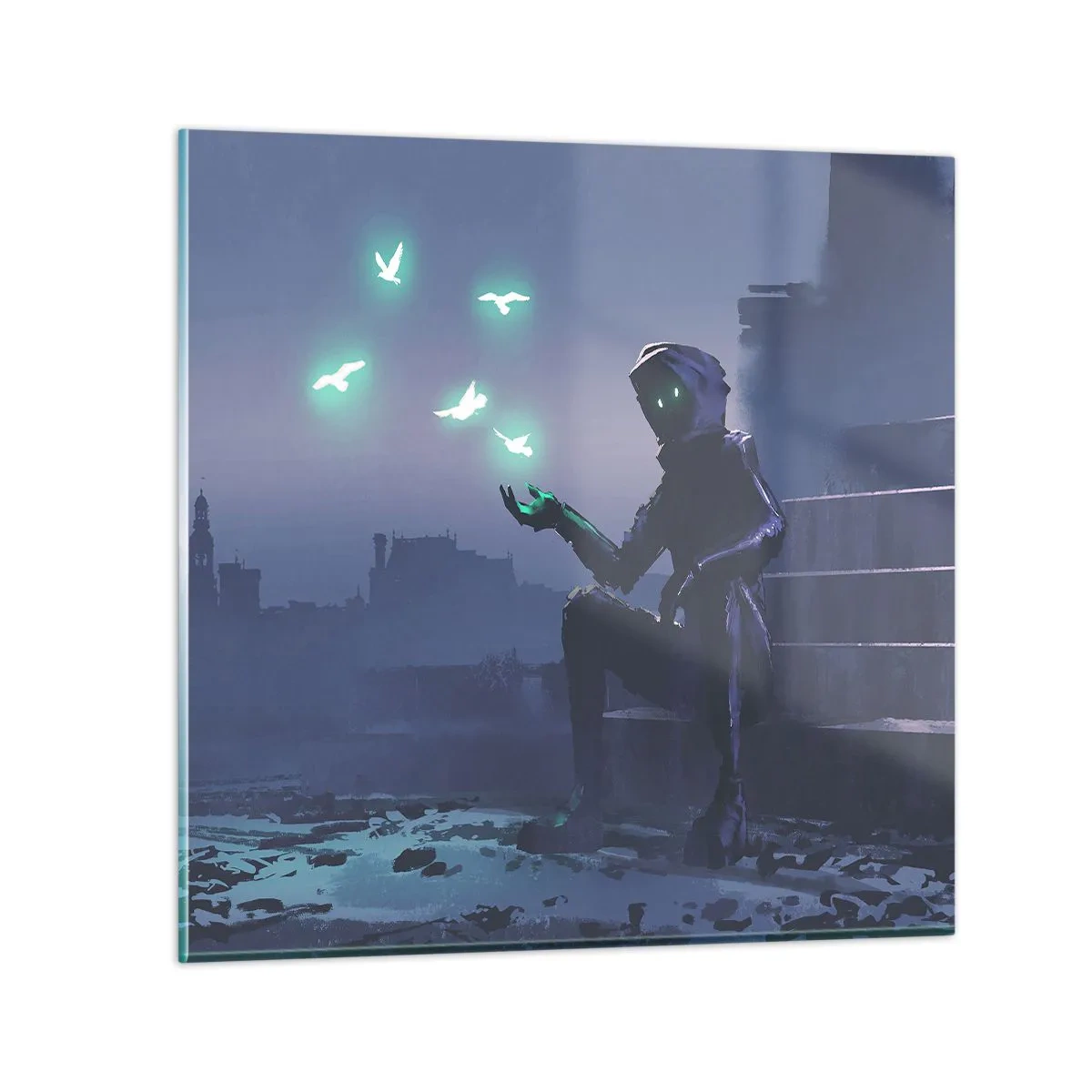 Glastavla - Bild på glas - Livet kommer tillbaka - 60x60 cm