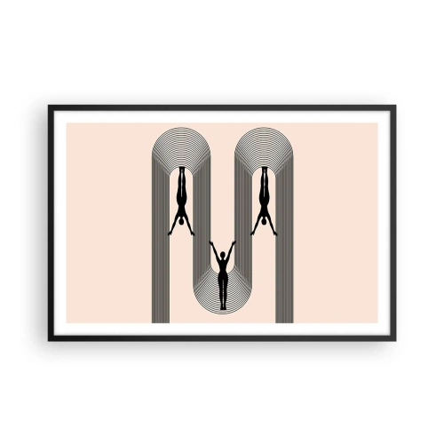 Affisch i svart ram - Upp och ner - 91x61 cm