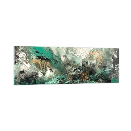 Glastavla - Bild på glas - Smaragdsvart bränna - 160x50 cm