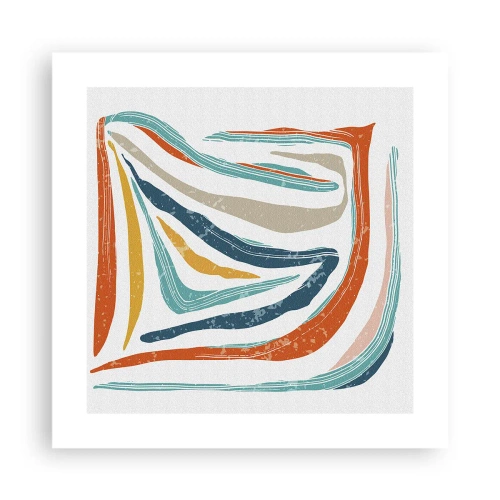 Affisch - Vänligt leende abstraktion - 40x40 cm