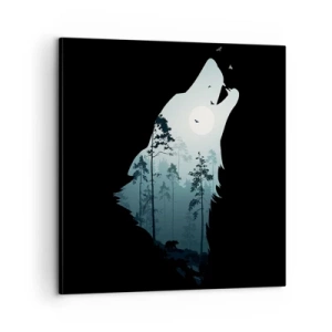 Canvastavla - Bild på duk - Skogsnattens röst - 60x60 cm