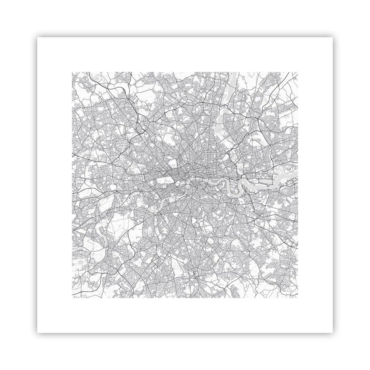 Affisch - Karta över London-labyrinten - 30x30 cm