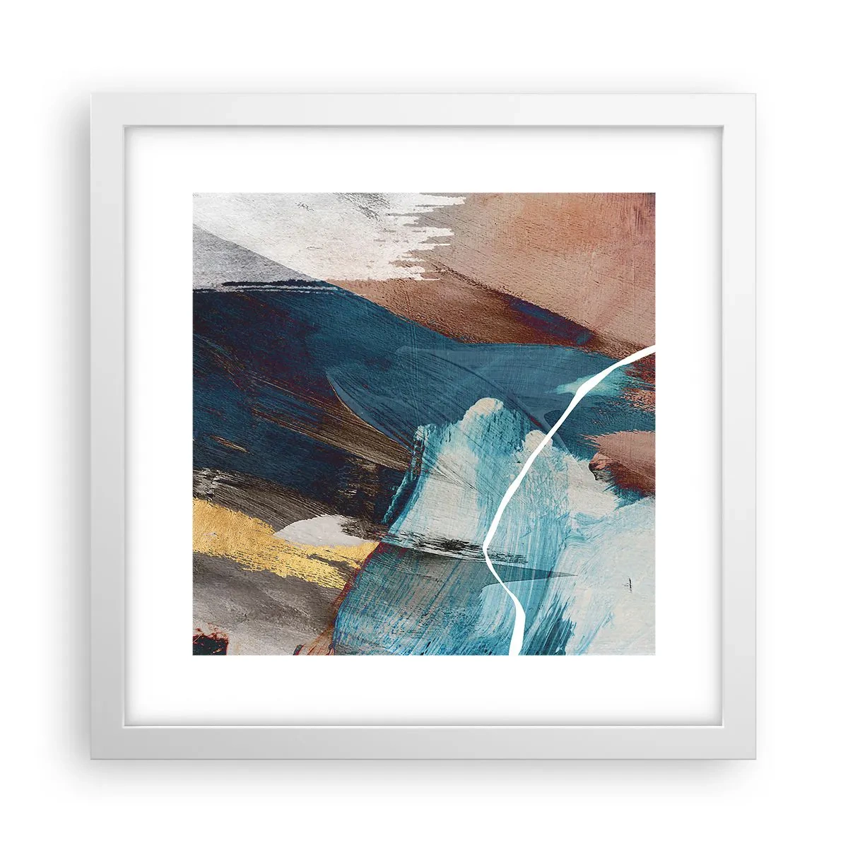 Affisch i vit ram - Med styrka och energi - 30x30 cm