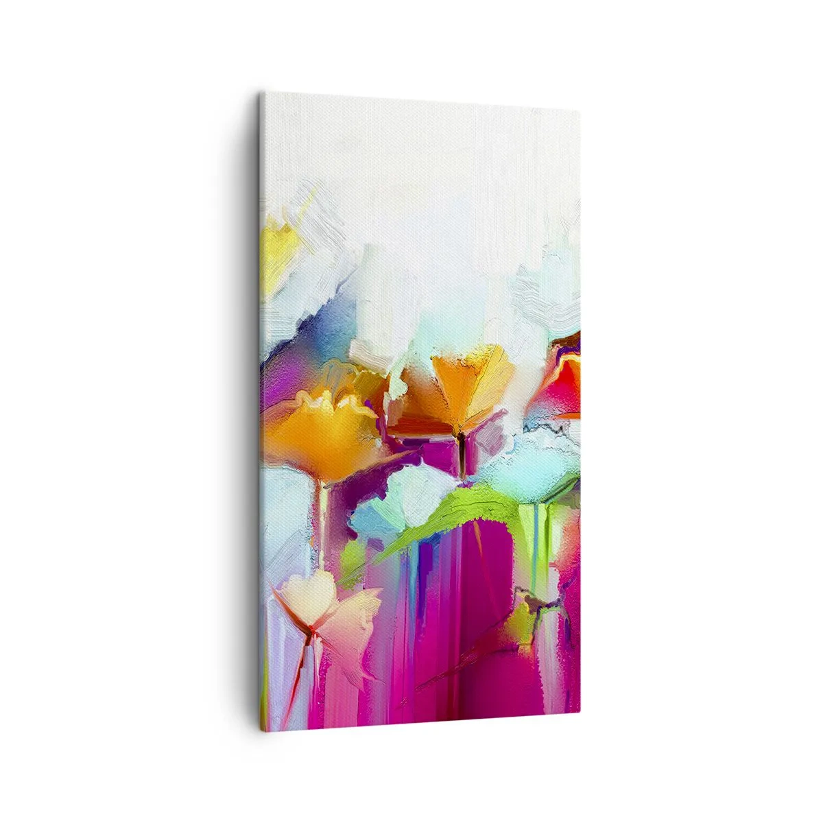 Canvastavla - Bild på duk - Regnbågen blommar - 45x80 cm