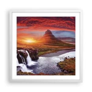Affisch i vit ram - Utsikt över Midgård - 50x50 cm