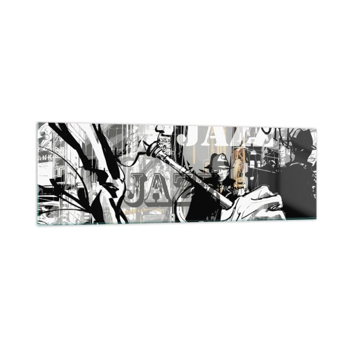 Glastavla - Bild på glas - I New Yorks rytm - 160x50 cm
