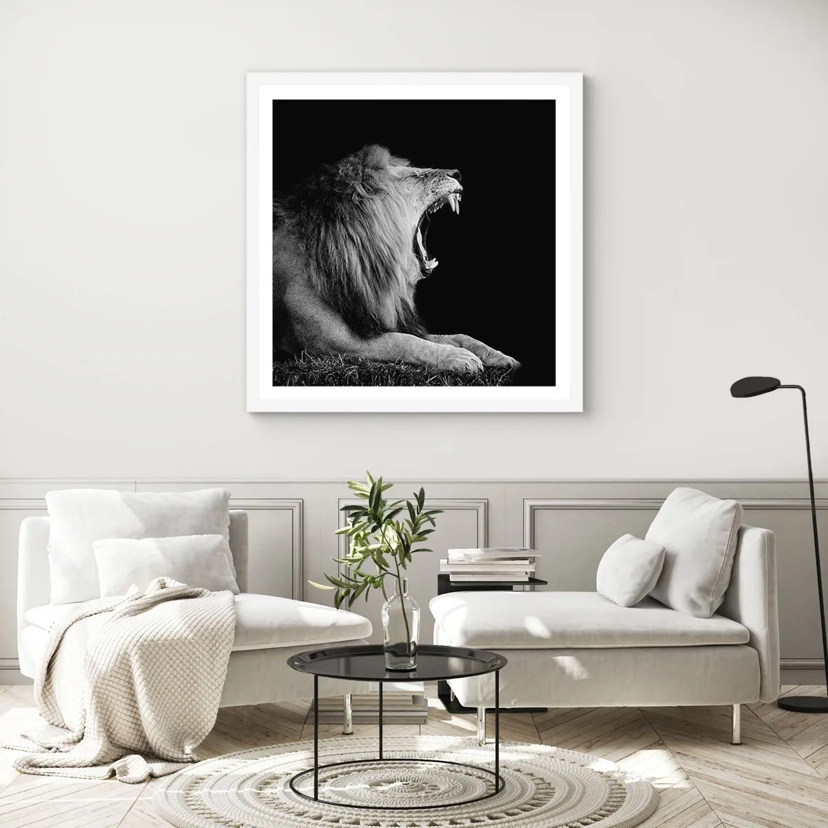 Affisch i vit ram - Utan någon tvekan - 50x50 cm