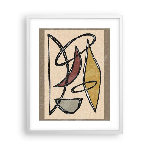 Affisch i vit ram - Komposition - bågar och ovaler - 40x50 cm