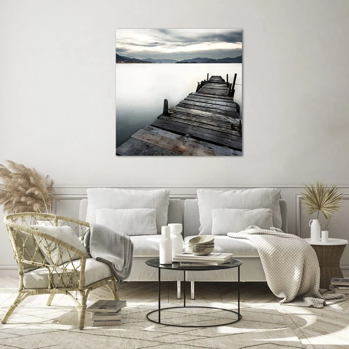 Glastavla - Bild på glas - Doppa sig i lugnet - 40x40 cm