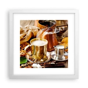 Affisch i vit ram - Ha en trevlig dag! - 30x30 cm