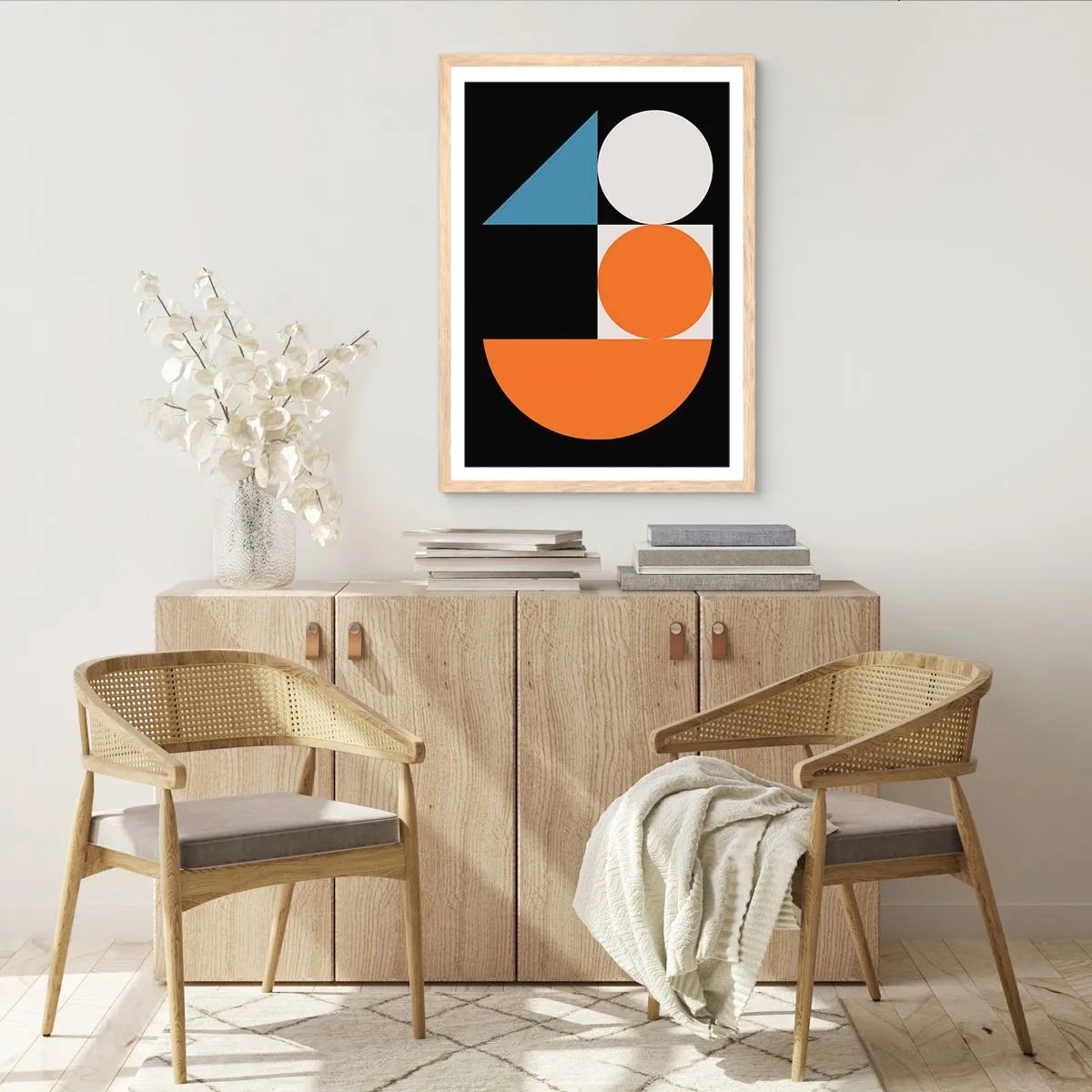 Affisch i ram av ljusek - Geometriska figurer - 30x40 cm