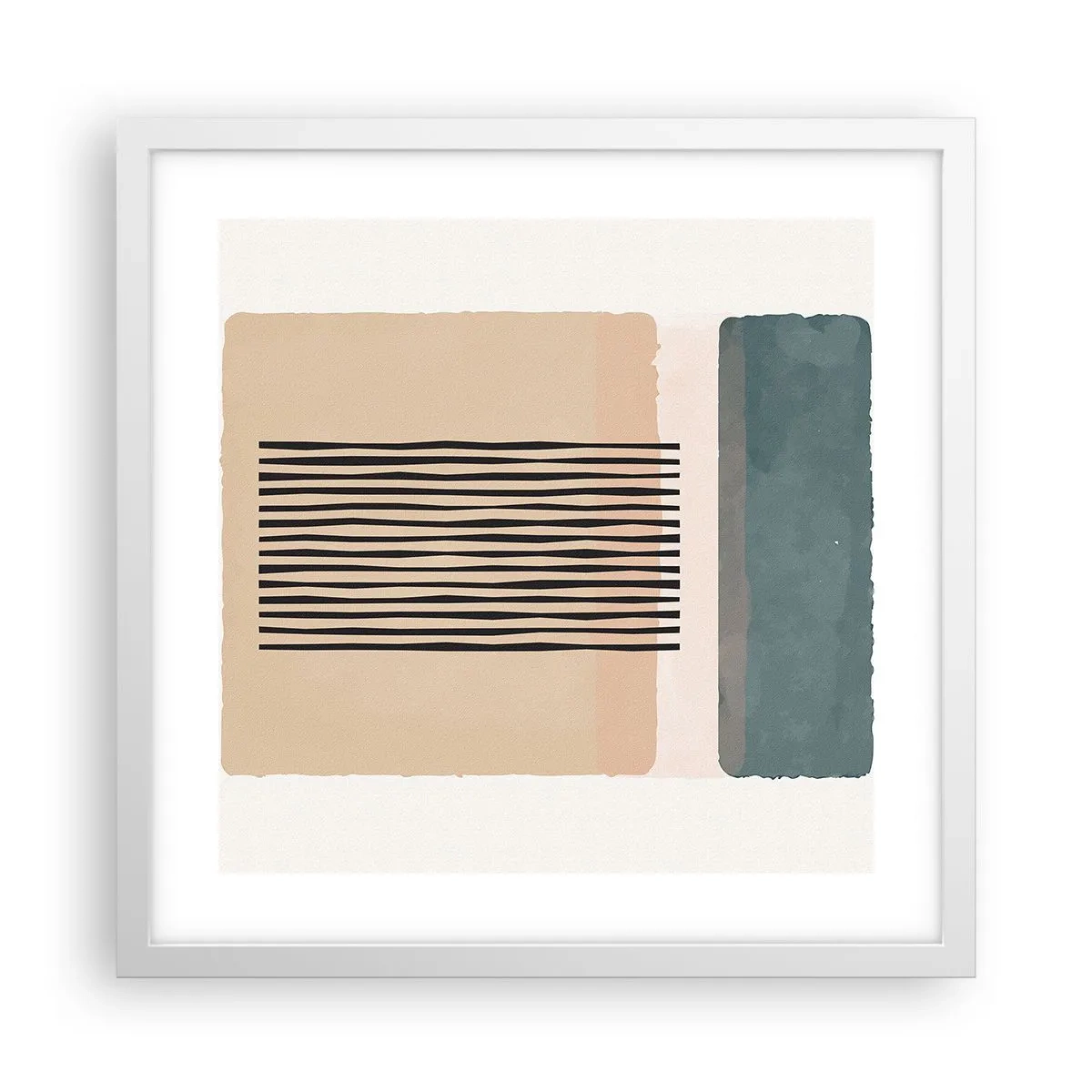 Affisch i vit ram - Allt väl - 40x40 cm