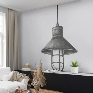 Fototapet Premium Sand - Som för många år sedan... - Lampa, Teckning, Penna - 250x175 cm