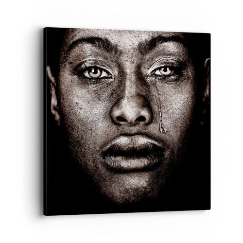 Canvastavla - Bild på duk - En tår - 40x40 cm