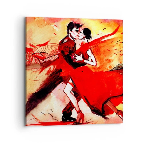 Canvastavla - Bild på duk - Passionens lila rytm - 70x70 cm