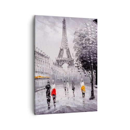 Canvastavla - Bild på duk - Promenad i Paris - 50x70 cm