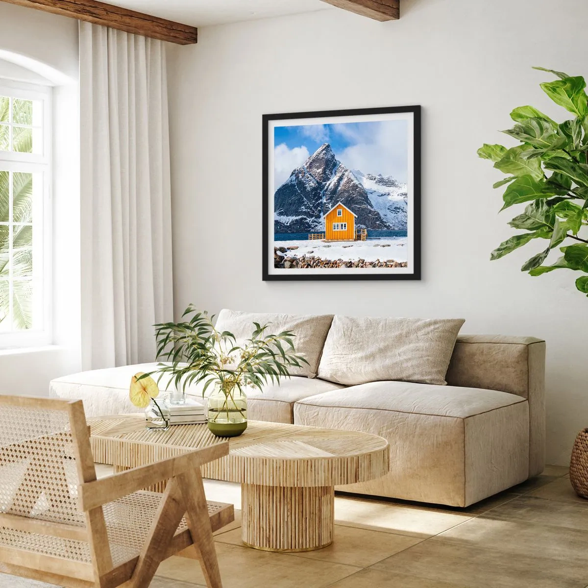 Affisch i svart ram - Skandinavisk semester - 30x30 cm