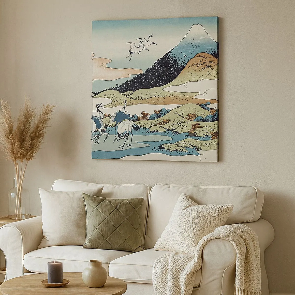 Canvastavla - Bild på duk - I japansk anda - 30x30 cm