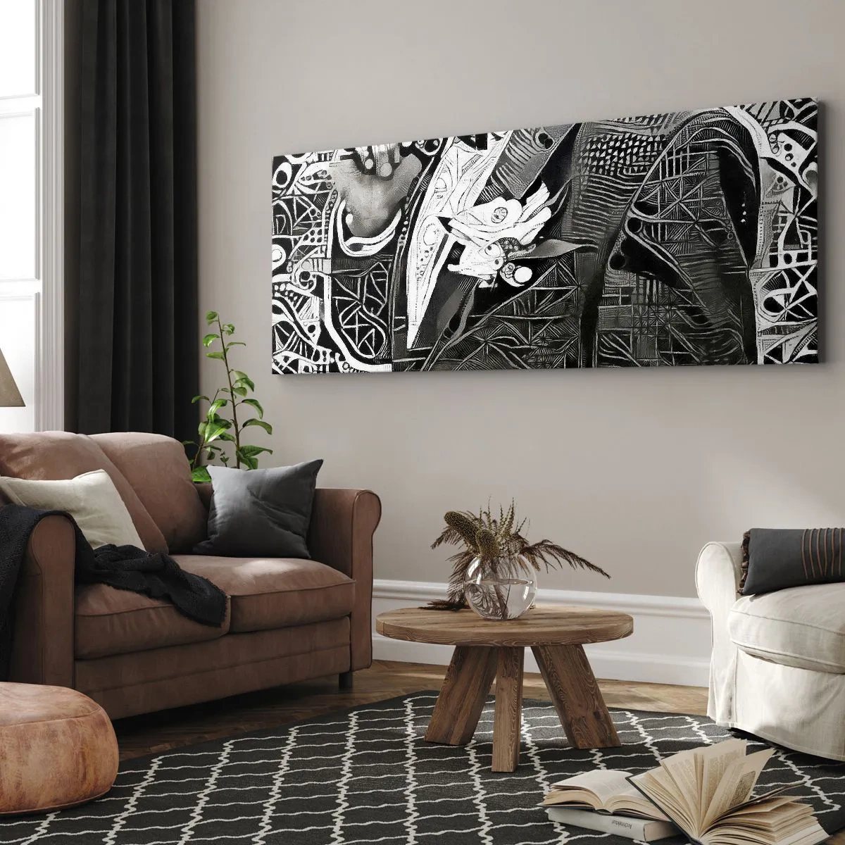 Canvastavla - Bild på duk - Gråmänniska? - 140x50 cm