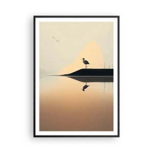 Affisch i svart ram - Herre på sjön - 70x100 cm