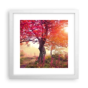 Affisch i vit ram - Våldsam blommande - 30x30 cm