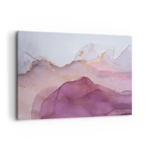 Canvastavla - Bild på duk - Lila och violett vågor - 100x70 cm