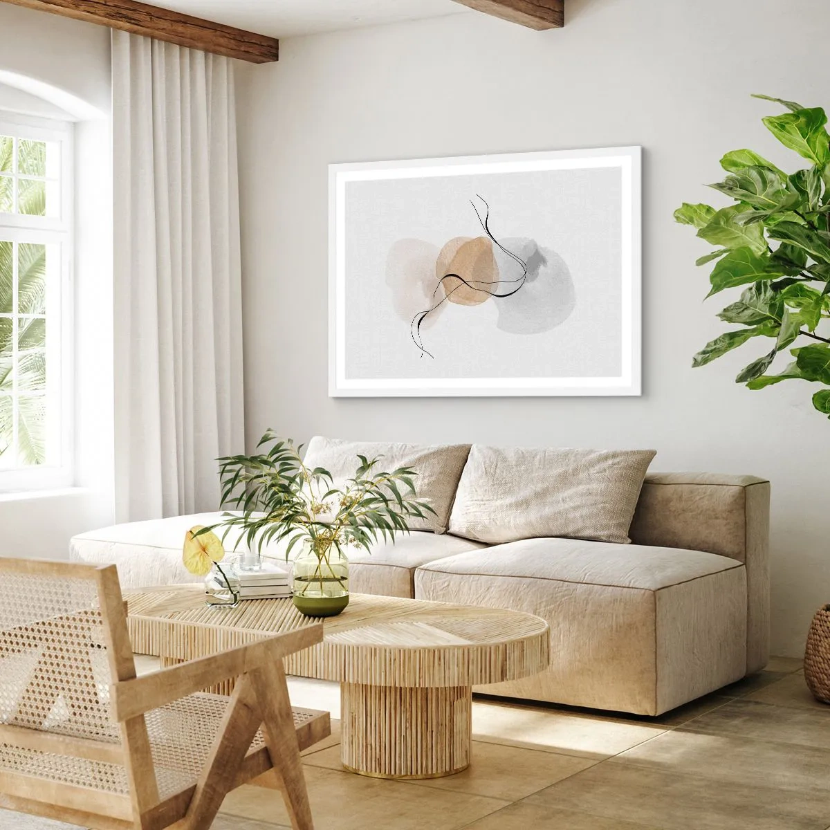 Affisch i vit ram - Luftpärlor - 50x40 cm