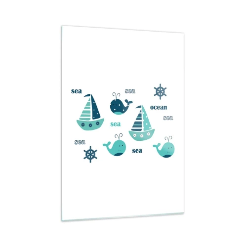 Glastavla - Bild på glas - Genom sjöar och hav - 50x70 cm