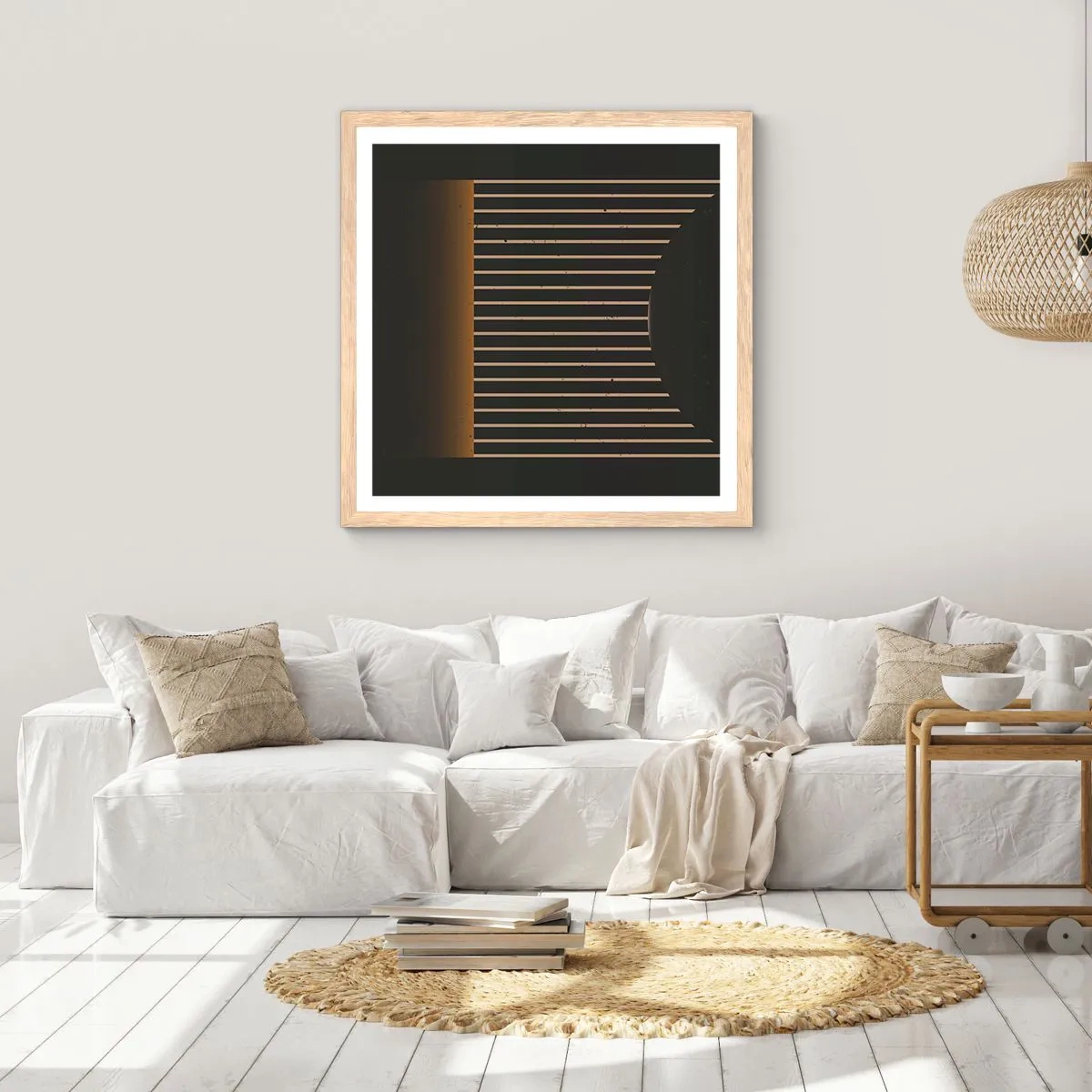 Affisch i ram av ljusek - Utforska mörkret - 60x60 cm