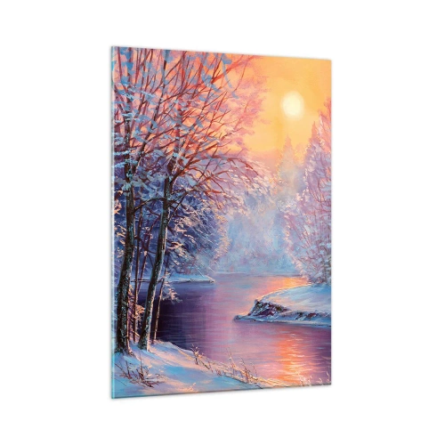 Glastavla - Bild på glas - Vinterns färger - 50x70 cm