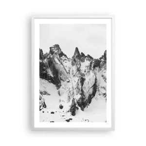 Affisch i vit ram - Granitfarlig bergsrygg - 50x70 cm