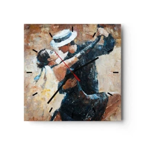 Väggklocka - Klocka på glas - A la Rudolf Valentino - 30x30 cm