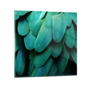 Glastavla - Bild på glas - Precision av papegojans natur - 60x60 cm