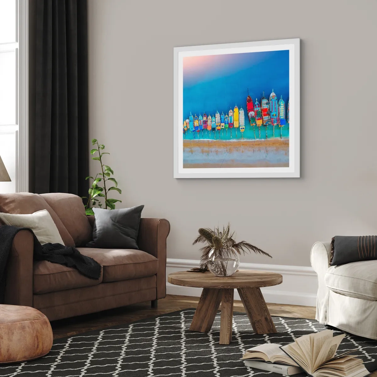 Affisch i vit ram - Ur fågelperspektivet - 30x30 cm