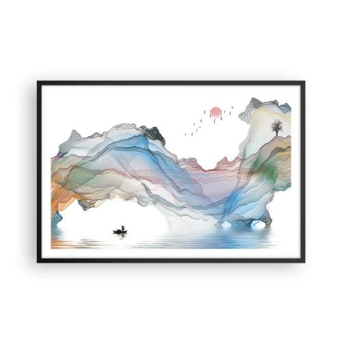 Affisch i svart ram - Mot kristallfjäll - 91x61 cm