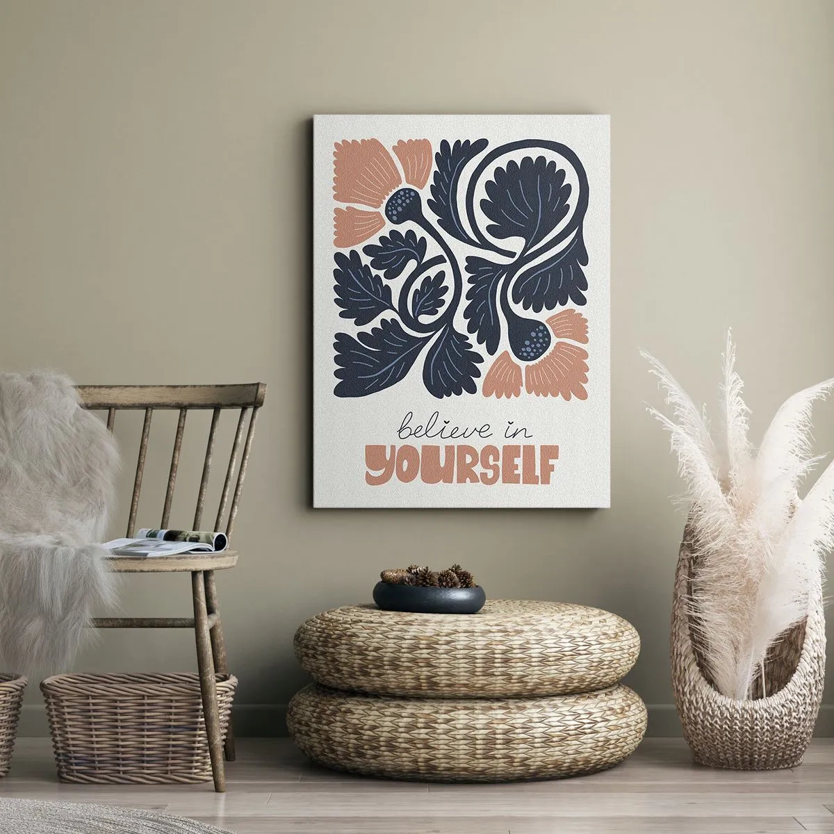 Canvastavla - Bild på duk - Blomma du också - 70x100 cm