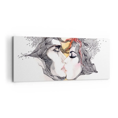 Canvastavla - Bild på duk - Världen existerar inte - 100x40 cm